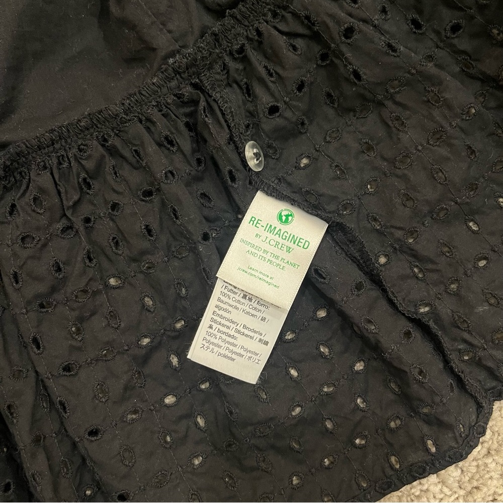 Black Eyelet Ruffle Wrap Top by J Crew - Picture 9 of 9
